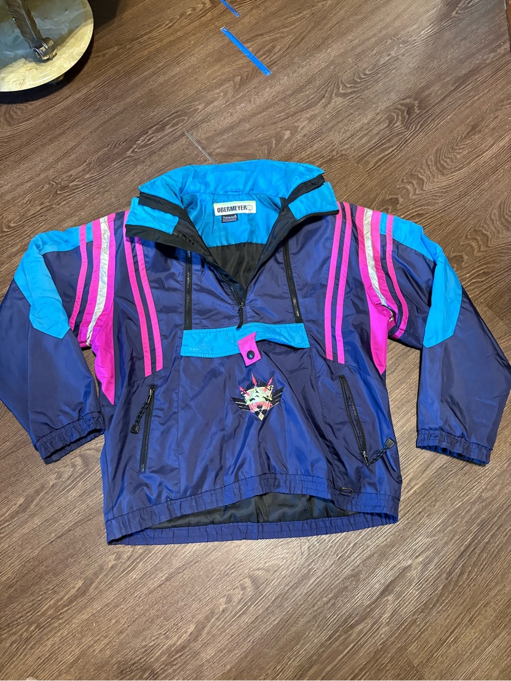 Obermeyer Navy Ski Jacket with Bright Trim
